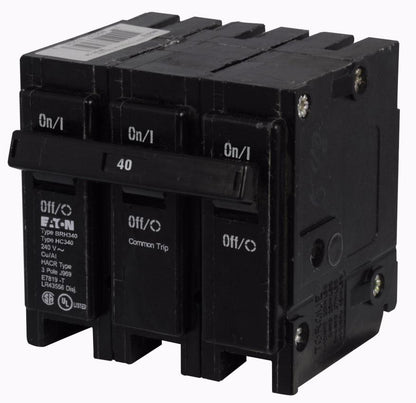 Cutler Hammer BRH340 Circuit Breaker | 240V 40A 3P 22kA@240V Plug-In BR Series