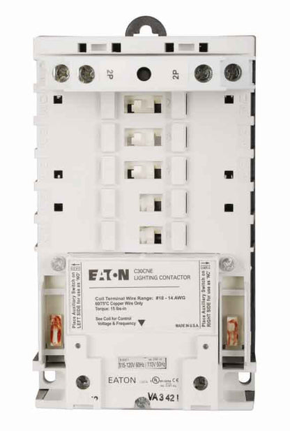 Eaton C30CNE20A0 Contactor | 2 pole 1 phase 600V 30A 115V coil C30CN