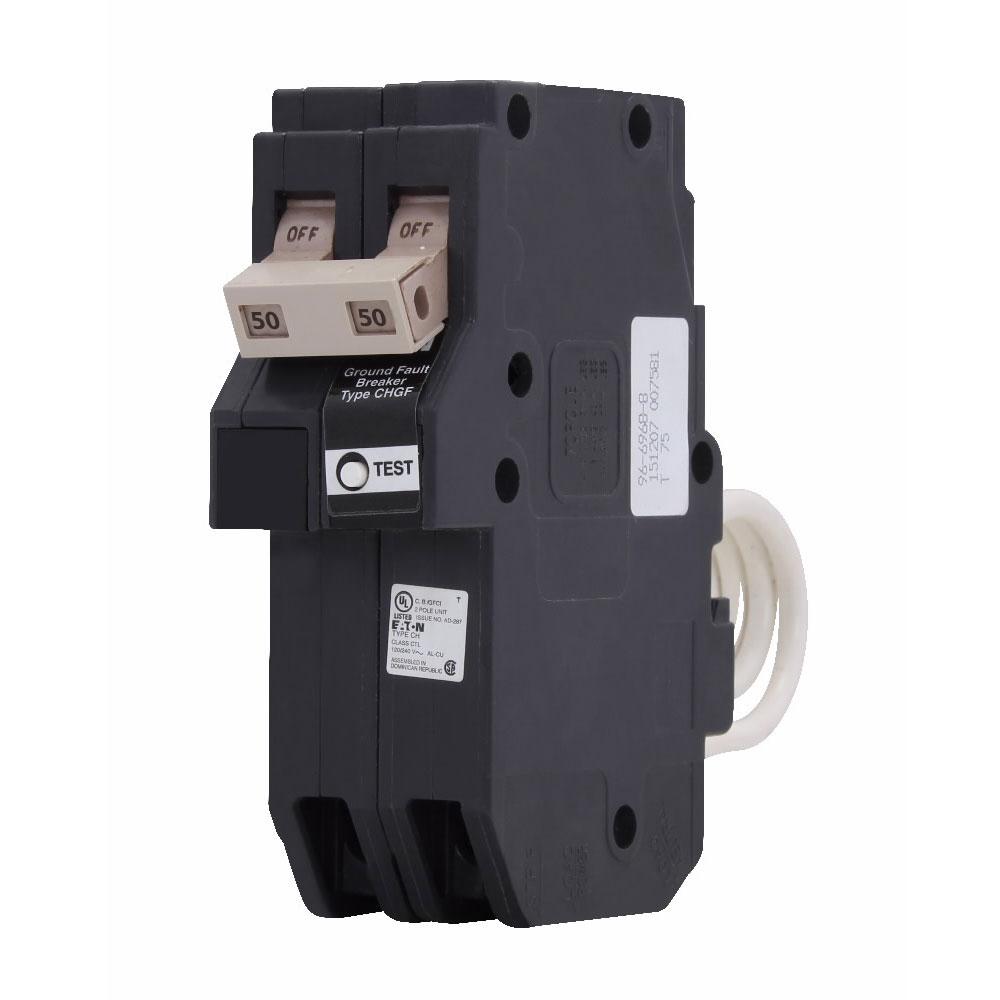 Eaton CH250GFT Circuit Breaker | 240V 50A 2P 10kA@240V Plug-In CH Series