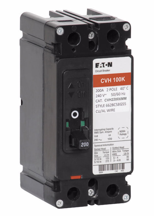 Cutler Hammer CVH2200XMM Circuit Breaker | 240V 200A 2P 100kA@240V Bolt-On CVH Series