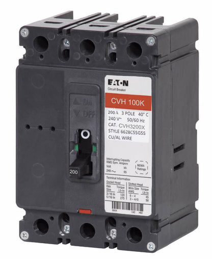 Cutler Hammer CVH3200X Circuit Breaker | 240V 200A 3P 100kA@240V Bolt-On CVH Series