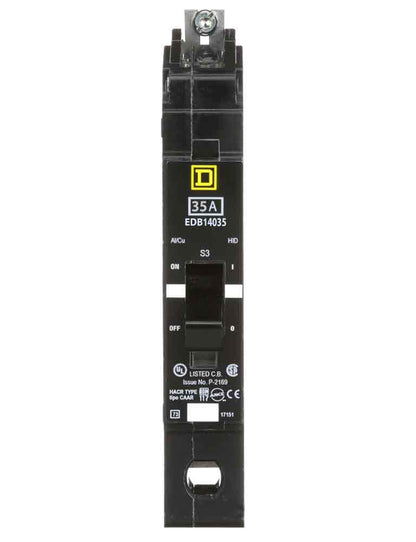 Square D EDB14035 Circuit Breaker | 277V 35A 1P 18kA@480V Bolt-On EDB Series
