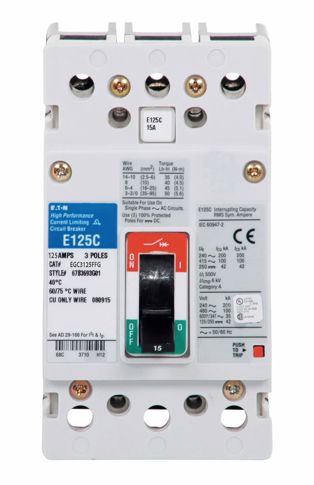 Cutler Hammer EGC3125FFG Circuit Breaker | Series G EGC 600V 125A
