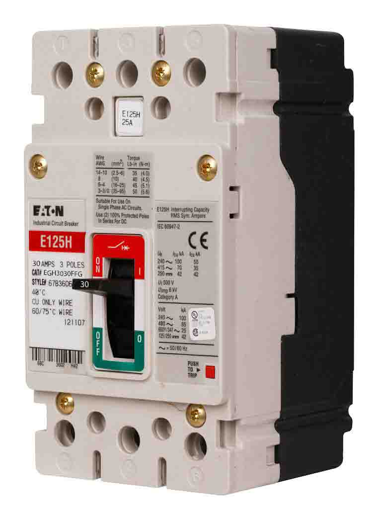 Cutler Hammer EGH3030FFG Molded Case Circuit Breaker | 600V 30A 3P 65kA@480V Bolt-On Series G