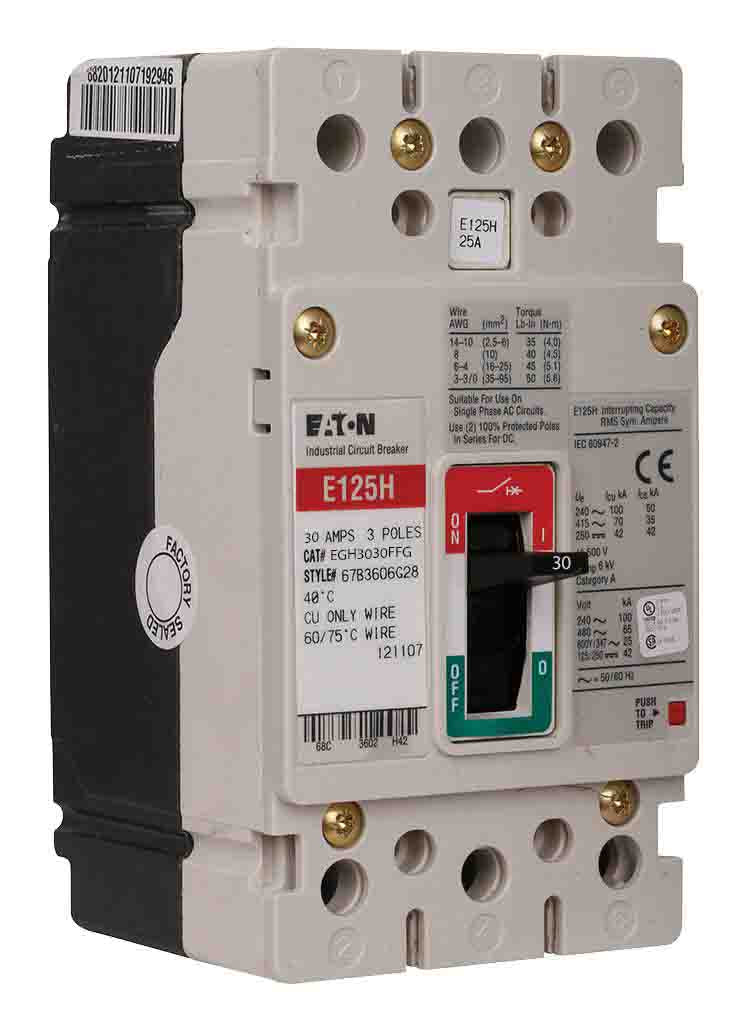 Cutler Hammer EGH3030FFG Molded Case Circuit Breaker | 600V 30A 3P 65kA@480V Bolt-On Series G