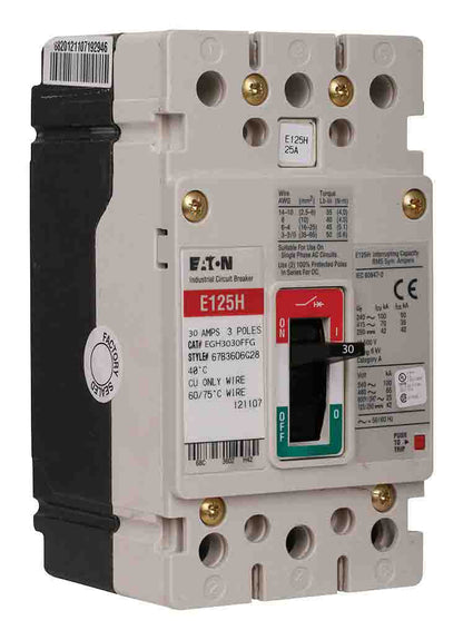 Cutler Hammer EGH3030FFG Molded Case Circuit Breaker | 600V 30A 3P 65kA@480V Bolt-On Series G