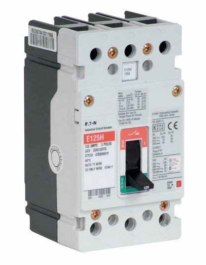 Cutler Hammer EGH3125FFG Molded Case Circuit Breaker | 600V 125A 3P 65kA@480V Bolt-On Series G