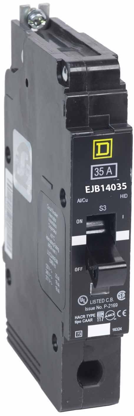 Square D EJB14035 Circuit Breaker | 277V 35A 1P 65kA@480V Bolt-On EJB Series