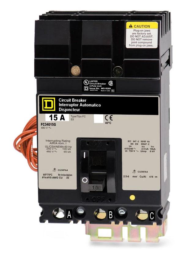 Square D FC34015G Circuit Breaker | 480V 15A 3P 65kA@480V I-Line