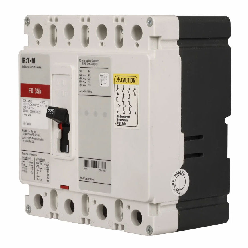 Cutler Hammer FD4225 Circuit Breaker | Series C FD 600V 225A