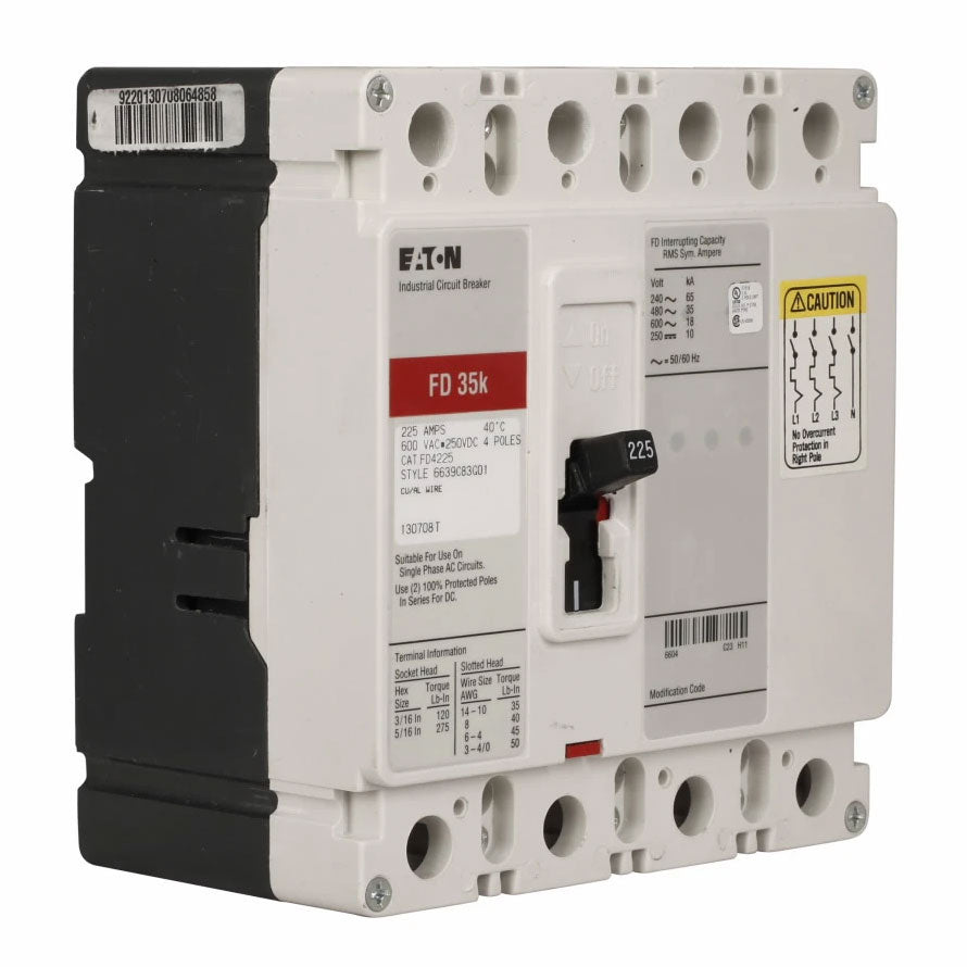 Cutler Hammer FD4225 Circuit Breaker | Series C FD 600V 225A