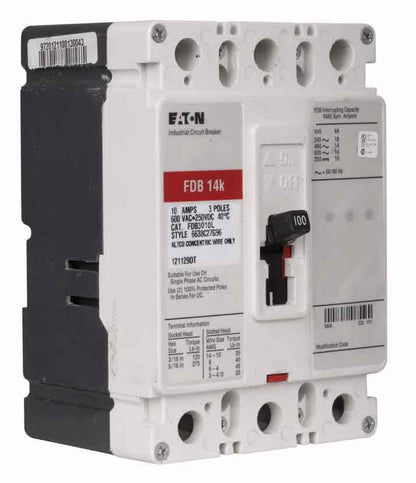 Cutler Hammer, Eaton, Westinghouse FDB3010L Circuit Breaker | Series C FDB 600V 10A