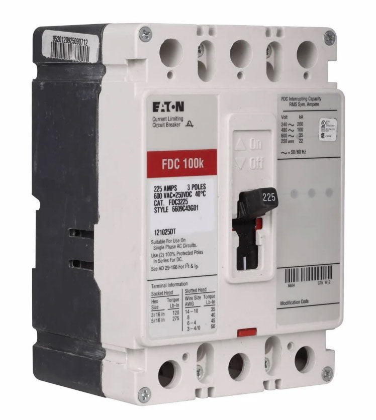 Eaton FDC3225 Circuit Breaker | Series C FDC 600V 225A