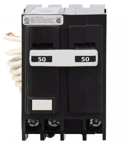 Cutler Hammer GFTCB250 Circuit Breaker | 240V 50A 2P 10kA@240V Plug-In GF Series