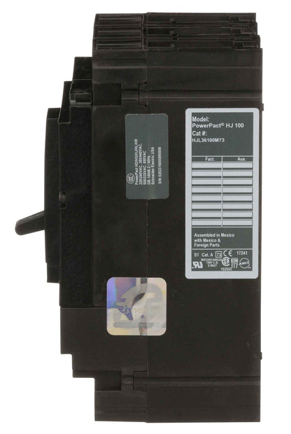 Square D HJL36100M73 Circuit Breaker | 690VAC 100A 3P 65kA@480V Feed-Thru Powerpact