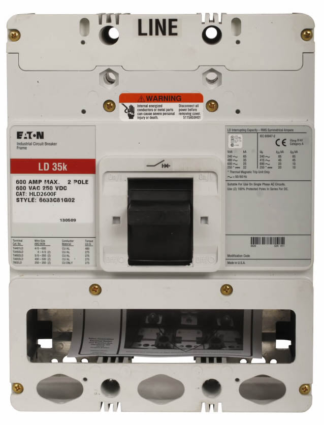 Cutler Hammer HLD2600F Circuit Breaker | Series C HLD 600V 600A