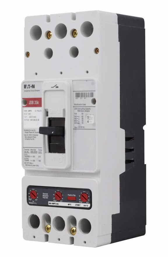 Cutler Hammer JDB3100 Circuit Breaker | 600V 100A 3P 35kA@480V Feed-Thru Series C