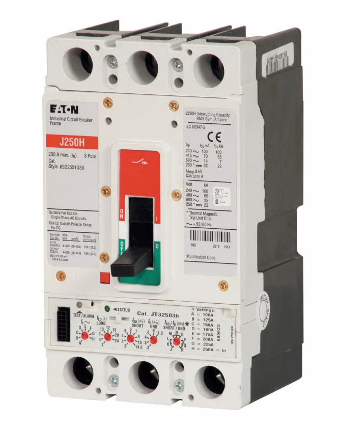 Cutler Hammer JGH3250FAGC Circuit Breaker | 600V 250A 3P 65kA@480V Feed-Thru Series G
