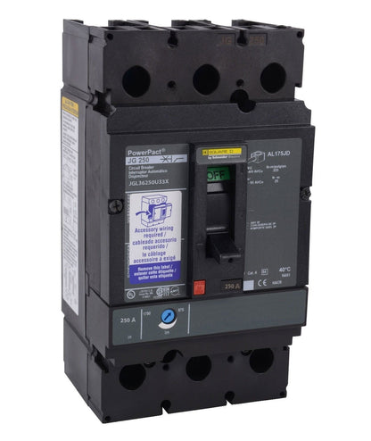 Square D JGL36250U33X Circuit Breaker | 600V 250A 3P 35kA@480V Feed-Thru Powerpact