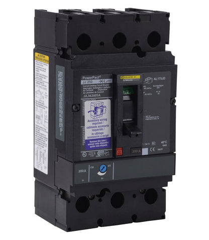Square D JJL36200SA Circuit Breaker | 600V 200A 3P 65kA@480V Feed-Thru JJL Powerpact