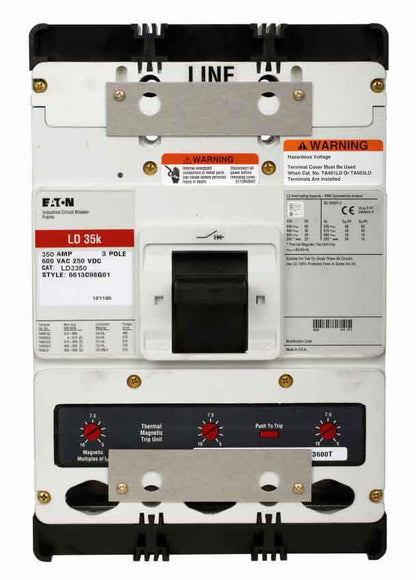 Cutler Hammer LD3350X Circuit Breaker | 600V 350A 3P 35kA@480V Bolt-On Series C