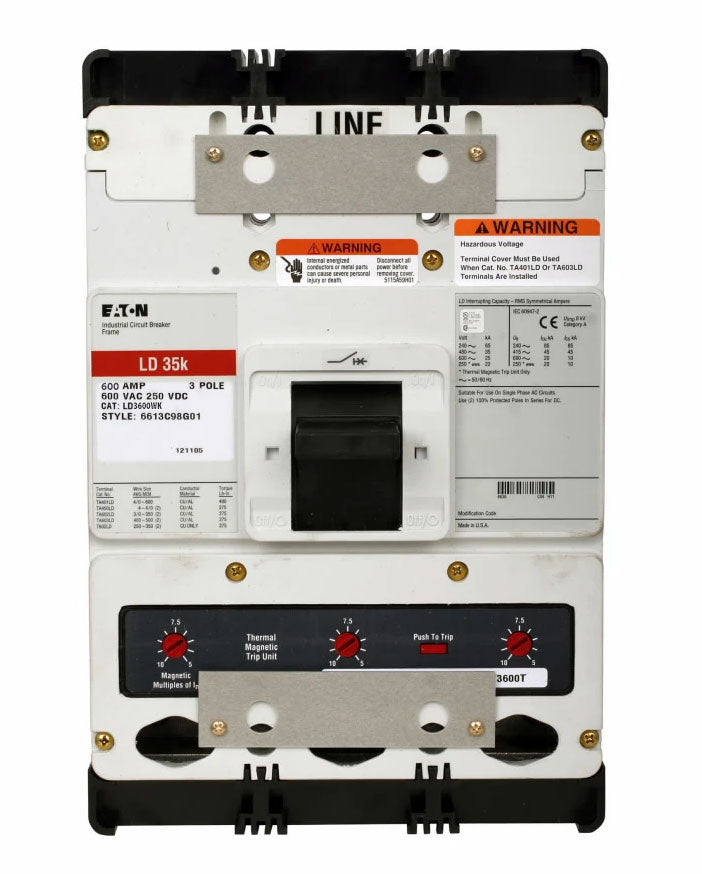Cutler Hammer LD3600WK Circuit Breaker | Series C LD 600V 600A