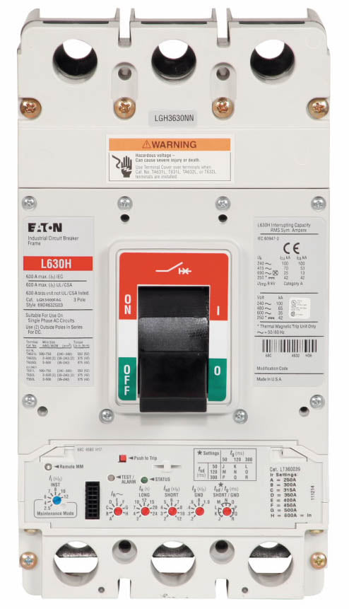 Eaton LGH3400FAG Circuit Breaker | 600V 400A 3P 65kA@480V Bolt-On Series G