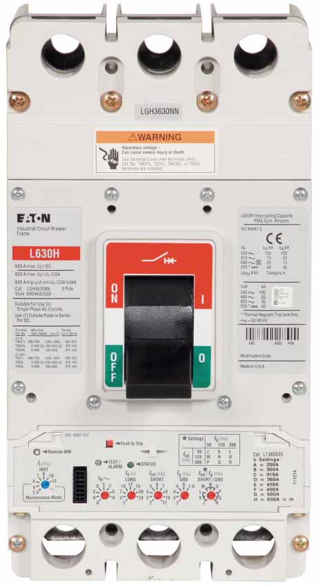 Cutler Hammer LGH3630NN Circuit Breaker | Series G LGH 600V 630A