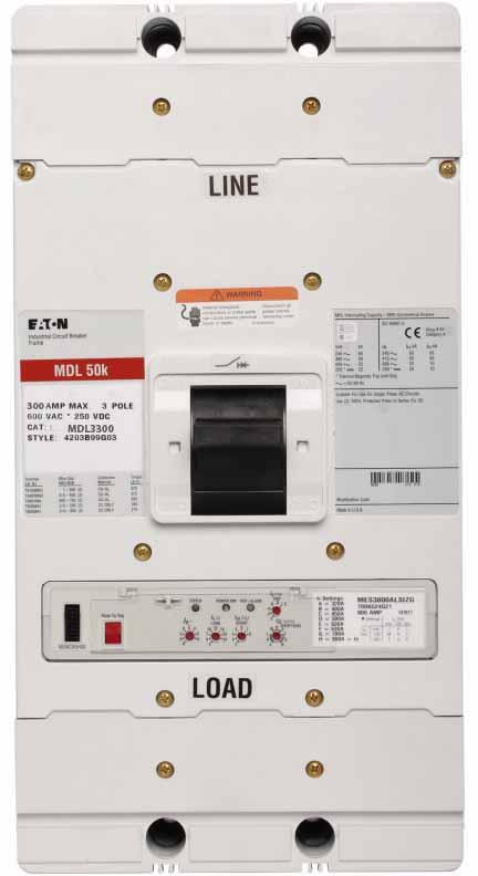 Cutler Hammer MDL3300W Molded Case Circuit Breaker | 600V 300A 3P 50kA@480V Bolt-On Series C