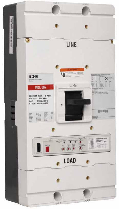 Cutler Hammer MDL3300W Molded Case Circuit Breaker | 600V 300A 3P 50kA@480V Bolt-On Series C