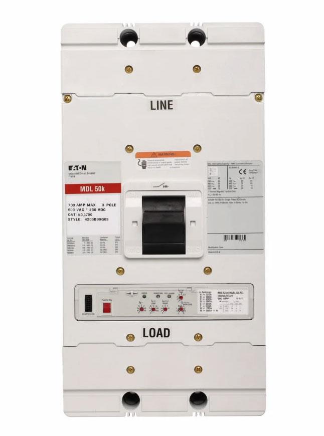 Cutler Hammer MDL3700W Molded Case Circuit Breaker | 600V 700A 3P 50kA@480V Bolt-On Series C