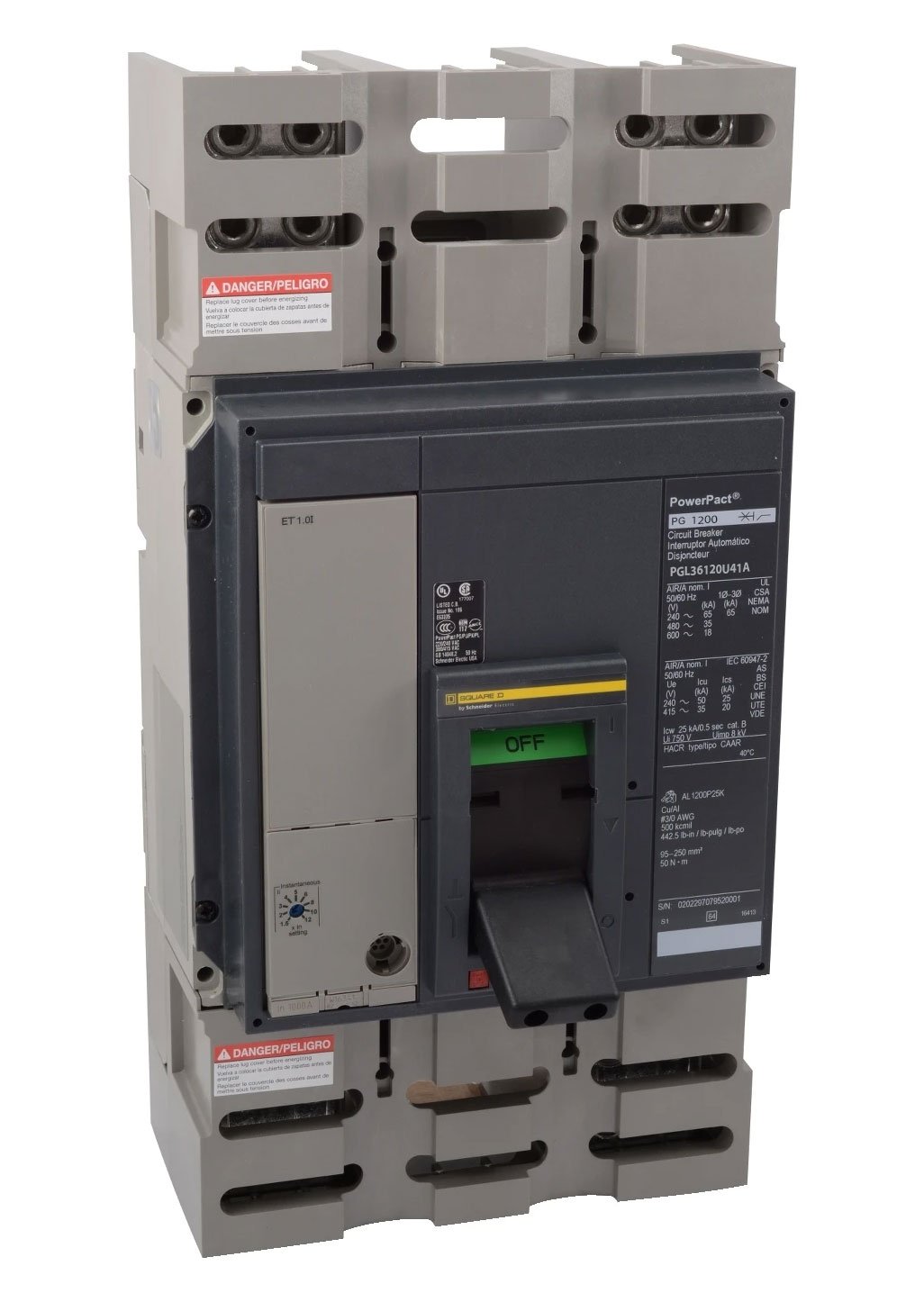 Square D PGL36120U41A Circuit Breaker | Powerpact PGL 600V 1200A