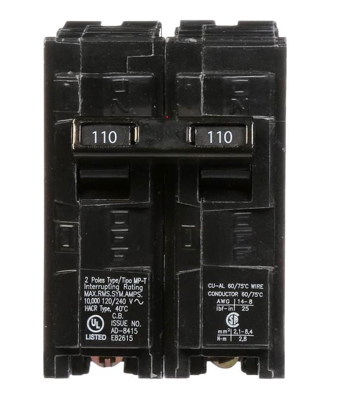 Siemens Q2110 Circuit Breaker | 240V 110A 2 Pole 10kA@240V Plug-In Q Series