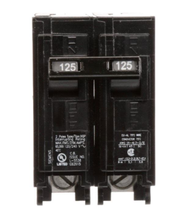 Siemens Q2125HH Circuit Breaker | 240V 125A 2P 65kA@240V Plug-In Q Series