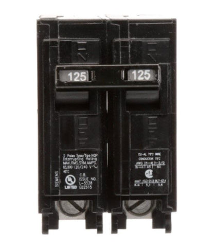Siemens Q2125HH Circuit Breaker | 240V 125A 2P 65kA@240V Plug-In Q Series