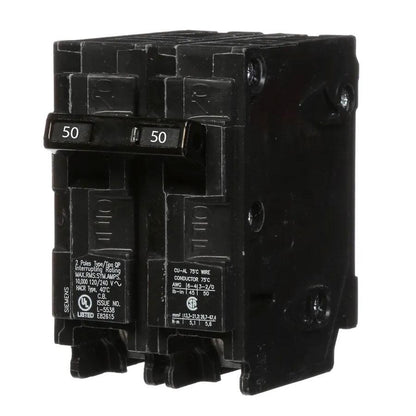 Siemens Q250 Circuit Breaker 120/240V 50A 2P 10kA@240V Plug-In Q Series