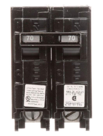 Siemens Q270HH Circuit Breaker | 240V 70A 2P 65kA@240V Plug-In Q Series