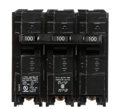 Siemens Q3100 Circuit Breaker | 240V 100A 3P Plug-In 10kA@240V Q Series
