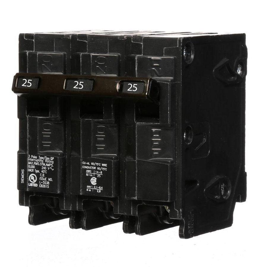 Siemens Q325 Circuit Breaker | 240V 25A 3P 10kA@240V Plug-In Q Series