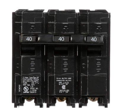 Siemens Q340 Circuit Breaker | 240V 40A 3P 10kA@240V Plug-In Q Series