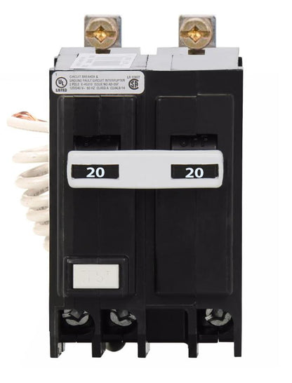 Cutler Hammer QBGFT2020 Circuit Breaker | 240V 20A 2P 10kA@120V Bolt-On QUICKLAG