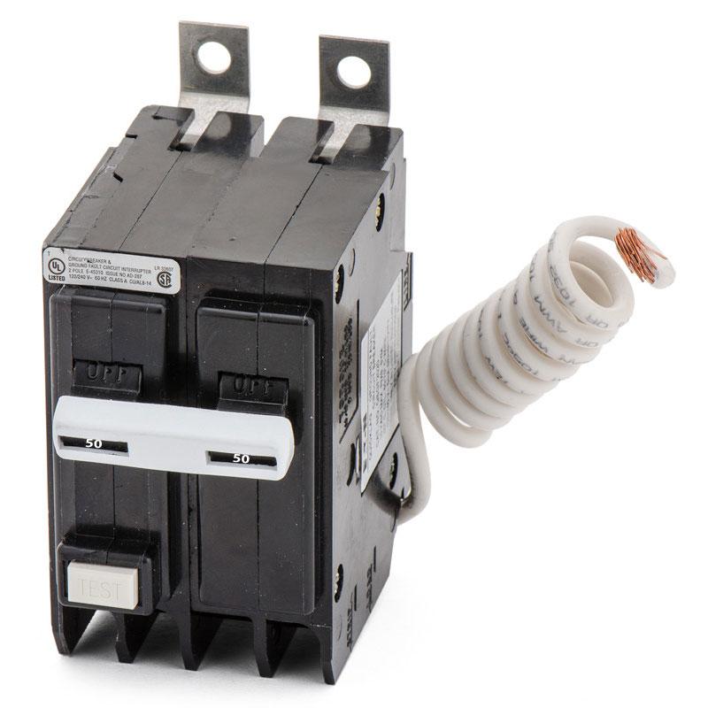 Cutler Hammer QBGFT2050 Circuit Breaker | 240V 50A 2P 10kA@120V Bolt-On QUICKLAG