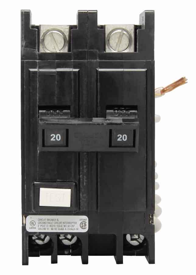 Cutler Hammer QCGFT2020 Circuit Breaker | 240V 20A 2P 10kA@240V Feed-Thru QC Series