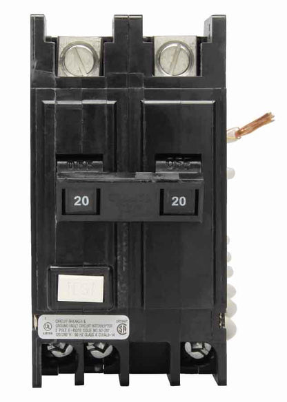 Cutler Hammer QCGFT2020 Circuit Breaker | 240V 20A 2P 10kA@240V Feed-Thru QC Series