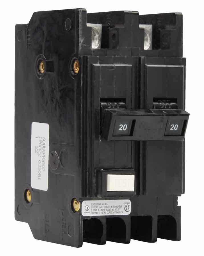 Cutler Hammer QCGFT2020 Circuit Breaker | 240V 20A 2P 10kA@240V Feed-Thru QC Series
