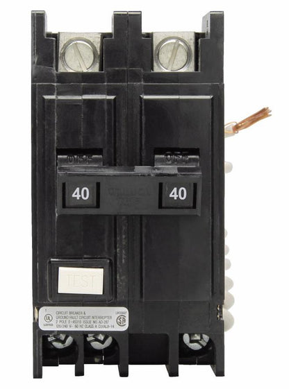 Cutler Hammer QCGFT2040 Circuit Breaker | 240V 40A 2P 10kA@240V Feed-Thru QC Series