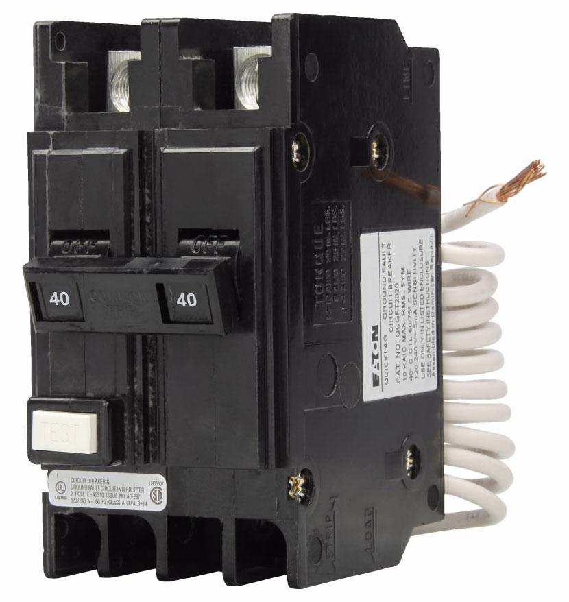 Cutler Hammer QCGFT2040 Circuit Breaker | 240V 40A 2P 10kA@240V Feed-Thru QC Series