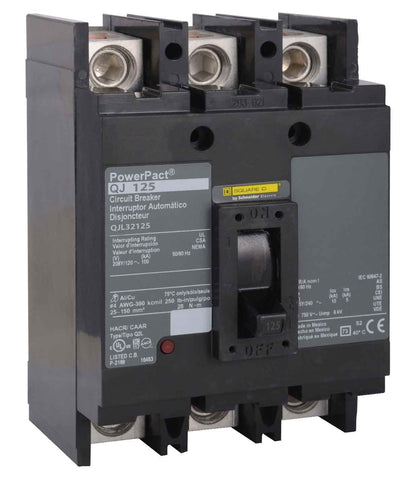 Square D QJL32125 Circuit Breaker | Powerpact QJL 240V 125A