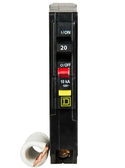 Square D QO120EPD Circuit Breaker 120/240V 20A 1P 10kA@120V Plug-In QO Series