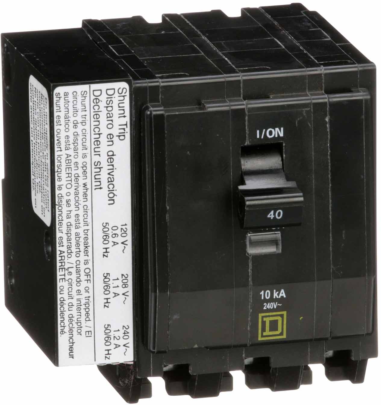 Square D QO3401021 Circuit Breaker | 240V 40A 3P 10kA@240V Plug-In QO Series